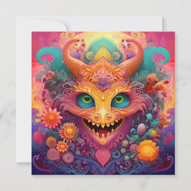 AI Flower monster Holiday Card (Front)