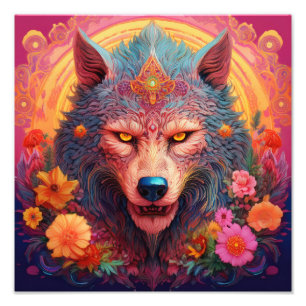 AI flower werewolf Photo Print