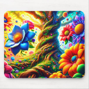AI Flowers Mouse Mat