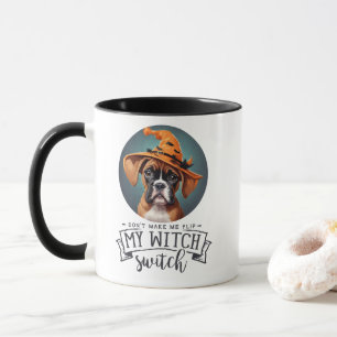 AI generated  Boxer  Halloween Witch Mug