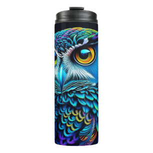 Ai generated Colorful Owl  Thermal Tumbler