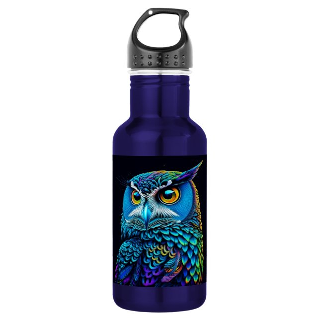 Ai generated Colourful Owl  532 Ml Water Bottle (Front)