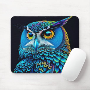 Ai generated Colourful Owl Mouse Mat