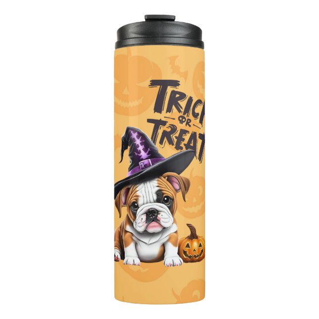 AI generated| English Bulldog | Halloween Thermal Tumbler (Front)