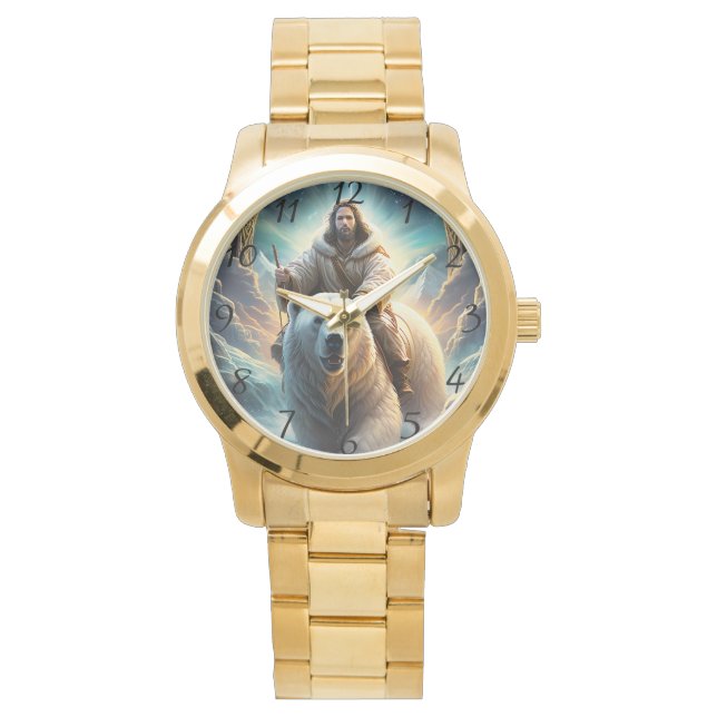 (AI Generated ) Jesus on a polar bear  Watch (Front)