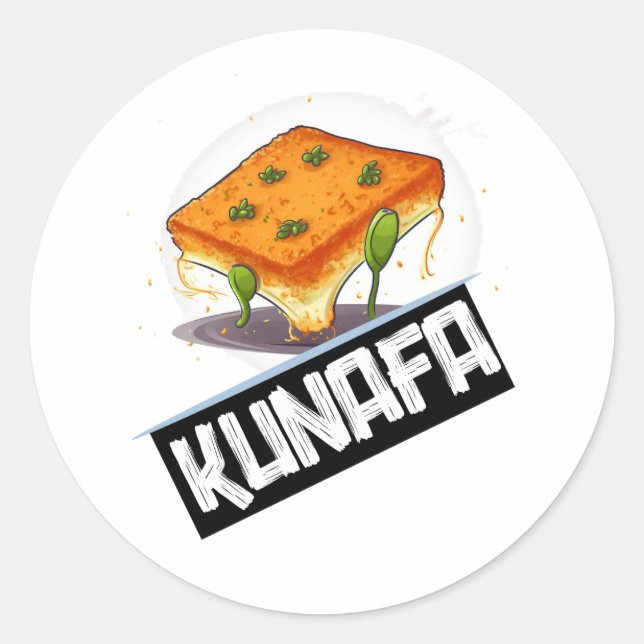 AI Generated Knafeh Kunafa Kunafeh- كنافة Classic Round Sticker (Front)