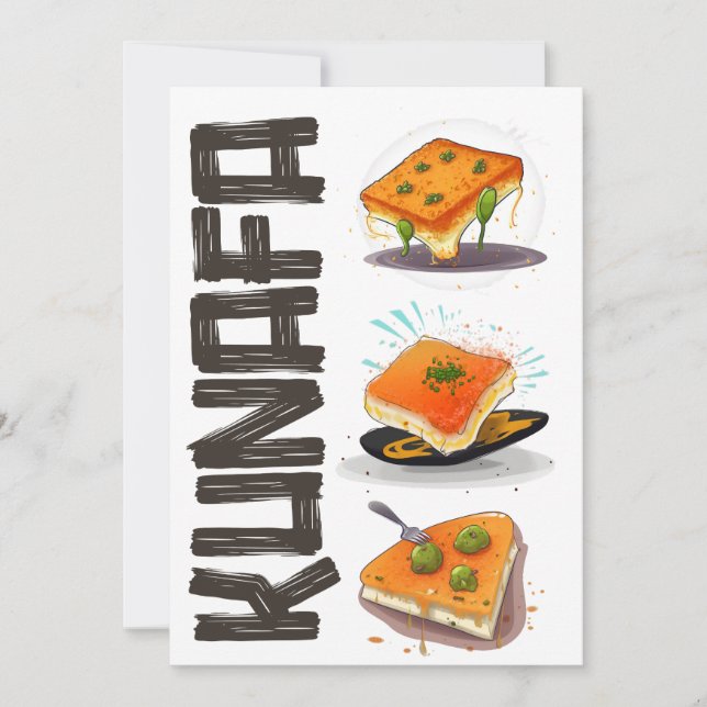 AI Generated Knafeh Kunafa Kunafeh- كنافة Invitation (Front)