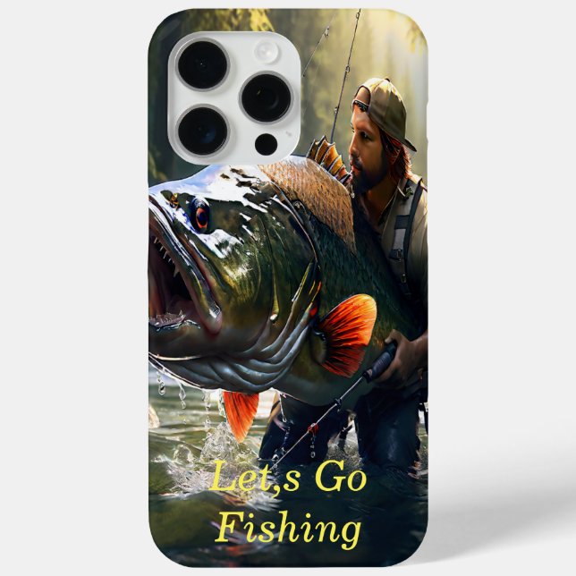 (ai generated) lets go river fishing  Case-Mate iPhone case (Back)