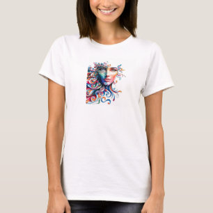 AI-Generated Woman Face - Futuristic Art T-Shirt