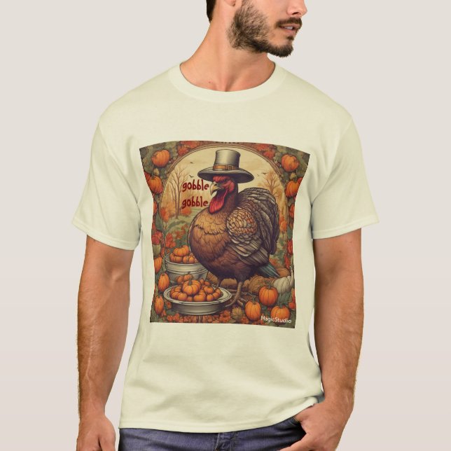 AI Gobble Gobble Thanksgiving T-Shirt (Front)