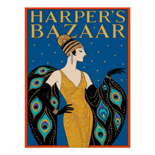AI-Harpers Bazaar Vintage Style Art Deco Poster
