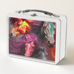 Ai Horses Metal Lunch Box