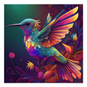 AI Hummingbird Photo Print