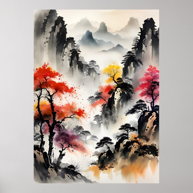 AI Ink Drawing landscape Poster (Front)