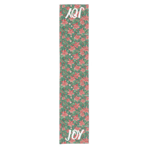 AI Joy Holly and Poinsettia Table Runner