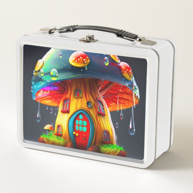 Ai Mushroom House Metal Lunch Box (Front)