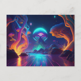 AI Neon Trees Postcard