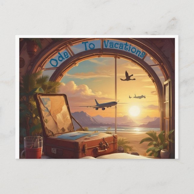 AI Ode To Vacations Postcard (Front)