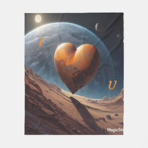 AI Out of This World I Love You Blanket