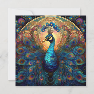 AI Peacock Holiday Card