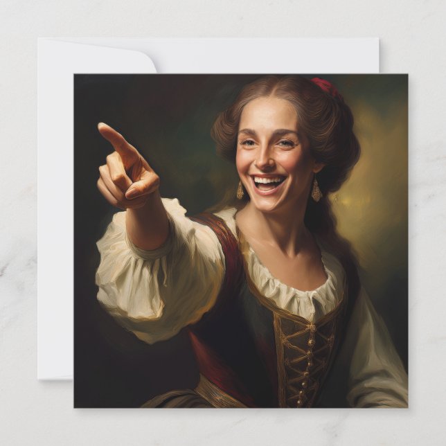 AI pointing and laughing Holiday Card (Front)