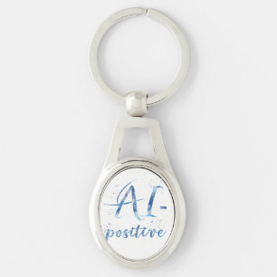 AI-Positive Text Art Key Ring