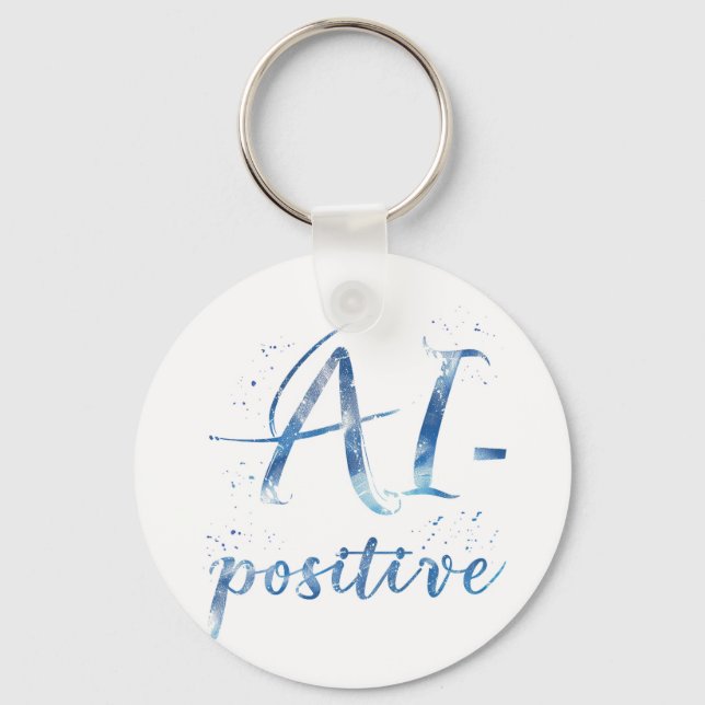 AI-Positive Text Art Key Ring (Front)