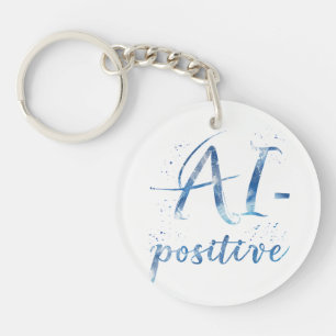 AI-Positive Text Art Key Ring