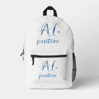 AI-Positive Text Art Printed Backpack