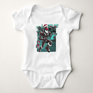 AI Powered Santa Robot with Drones and Christmas L Baby Bodysuit