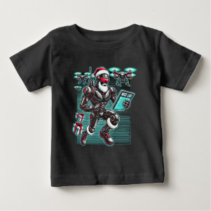 AI Powered Santa Robot with Drones and Christmas L Baby T-Shirt
