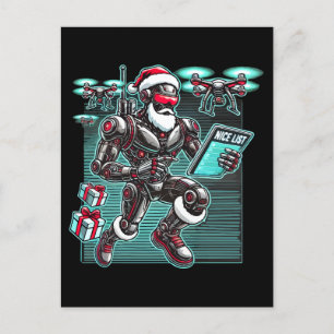 AI Powered Santa Robot with Drones and Christmas L Postcard