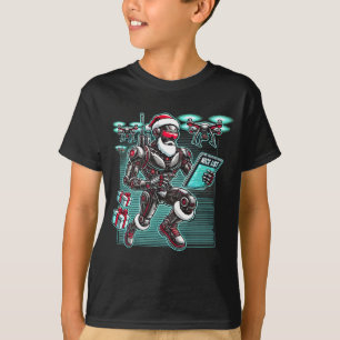 AI Powered Santa Robot with Drones and Christmas L T-Shirt