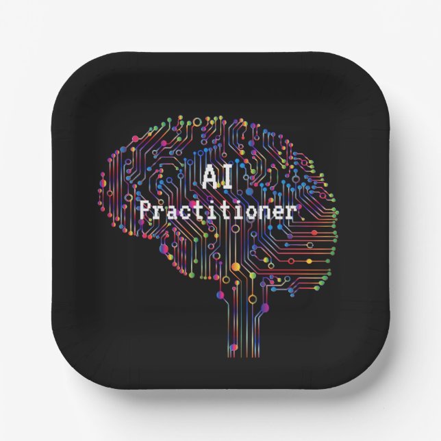 AI Practitioner of Artificial Intelligence Tech  Paper Plate (Front)