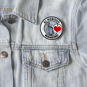 AI REBOOT - I LOVE MANKIND 6 CM ROUND BADGE