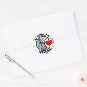AI REBOOT - I LOVE MANKIND CLASSIC ROUND STICKER