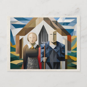 AI Remix Artwork Abstract Couple Postcard