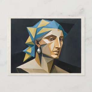 AI Remix Artwork Cubism Woman Postcard