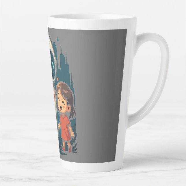 AI & Robot Characters – Futuristic Design Collecti Latte Mug (Right)