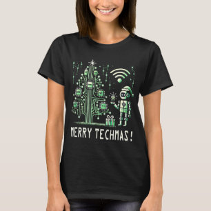 AI Robot with Tech Christmas Tree – Merry Techmas T-Shirt