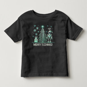 AI Robot with Tech Christmas Tree – Merry Techmas Toddler T-Shirt