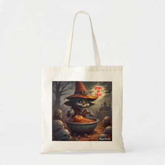 AI Spook or Treat Gremlin and Cauldron Tote Bag