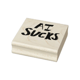 AI Sucks Anti-Ai Protest design Rubber Stamp