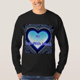 AI: Tech with Heart Men's Long Sleeve Black T-Shirt