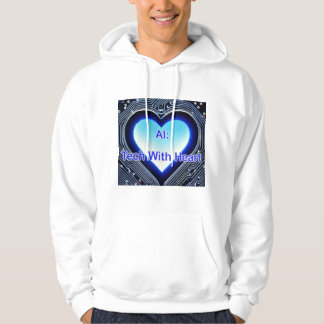 AI: Tech with Heart Men's White Hoodie