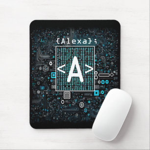 Ai - Technology - Coding Monogram - Letter A Mouse Mat