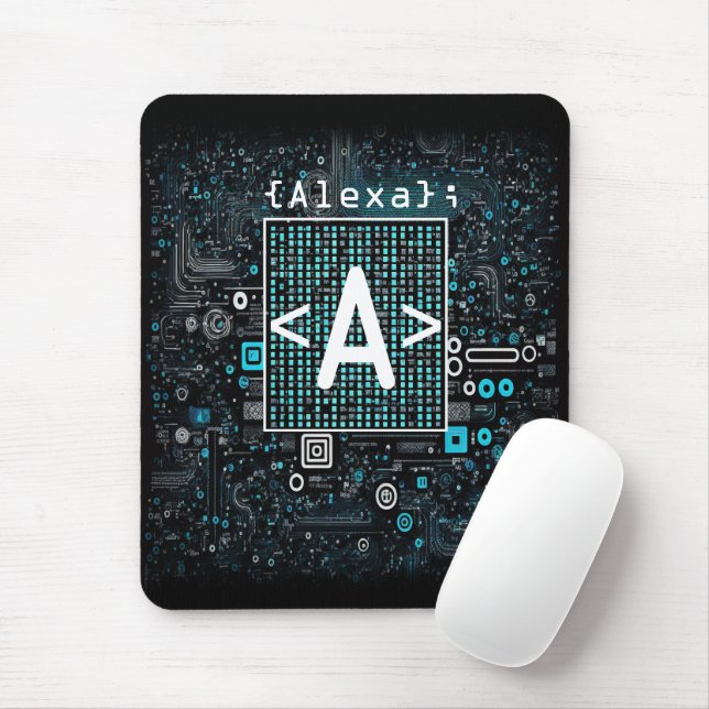 Ai - Technology - Coding Monogram - Letter A Mouse Mat (With Mouse)