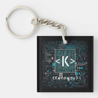 Ai - Technology - Coding Monogram - Letter K Key Ring