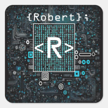 Ai - Technology - Coding Monogram - Letter R