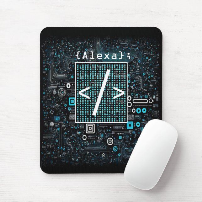Ai - Technology - Coding Monogram - Slash Mouse Mat (With Mouse)